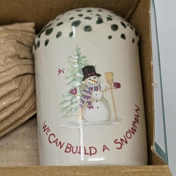 NEW Stoneware We Can Build A Snowman 4 Piece Set Sugar Creamer Salt Pepper NIB - Picture 7 of 7
